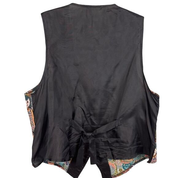 Vtg Facets Tapestry Vest Multicultural Child Motif 1X Grandmacore Teacher Style - Picture 2 of 8